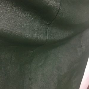 Green leather skirt